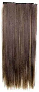 UD Golden Highlight Synthetic Fibre 5 Clips Straight Hair Extension for Women (24-Inch)