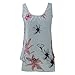 Produktbild TOPSELD Rmellose Weste Damen, Sommer Reizvolle Art Und Weise Sleeveless Shirt RüCkseiten-Spitze,Rundhalsausschnitt Print Vest Frauen