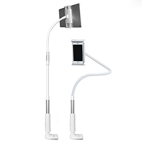 POTOK 360 Rotante Flessibile Lungo Braccio di Supporto per Telefono Cellulare Stare Pigro Letto Tavolo Tablet Auto Selfie Staffa di Montaggio per Iphone Ipod Touch di Samsung Nota HTC One Google Nexus 120CM, Compatibile con telefono e tablet tra 4.010.6 pollici