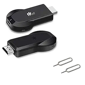 Muvit M4 Plus Wi-Fi Wireless Display 4K Cast HDMI Dongle for LED TV Screen Mirror, DLNA, for Android/iOS (Black) Combo Pack with Free sim Ejector 2 pcs