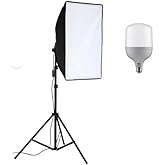 Softbox Set 50x70 cm &Uuml;r&uuml;n &Ccedil;ekimi Moda Reklam Cast İ&ccedil;in G&uuml;&ccedil;l&uuml; 50 wat Led Ampull&uuml; S&uuml;rekli Işık