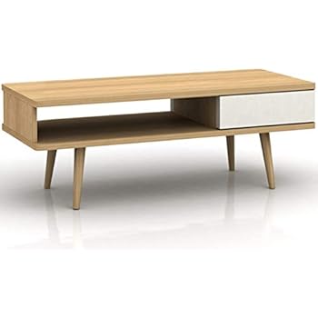 Loft24 Couchtisch mit Schublade weiß Wohnzimmertisch Modernes Design