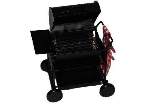 Preisvergleich Produktbild Miniatur - Grill mit Deckel / Barbecue Garten - grillen kochen Fleisch braten Küche - Puppenstube - Maßstab 1:12