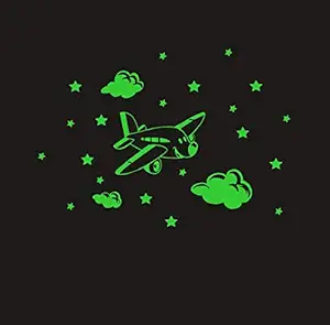 DreamKraft Glow in The Dark Kids Room Decor Radium Sticker (Green, 69x49 cm)