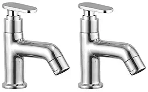 Drizzle Solo Pillar Cock Wash Basin Tap Brass, Quarter Turn, Foam Flow (Pack of 2 Pieces)