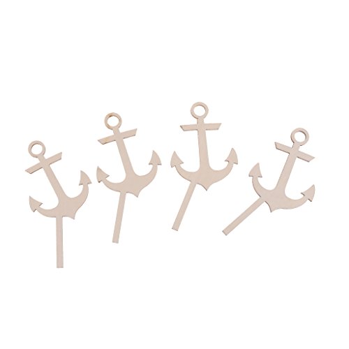 Gazechimp 12-teilige Holz Cupcake-Dekoration für Kindergeburtstag oder Geburt Kinder Geburtstag Muffin Deko – Anker, 9cm - 6
