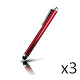 Color: Rojo. Shot Case - Juego de 3 Gran Estilete X3 para Zopo Speed 8 Smartphone/Tablet Rojo