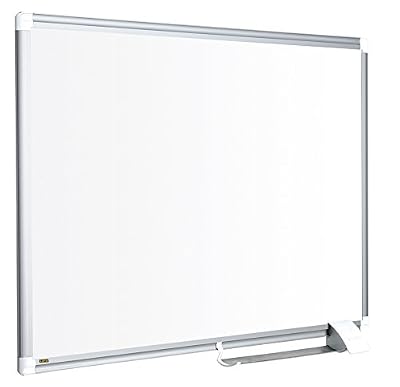 Bi-Office Tableau Blanc New Generation, Magnétique en Acier Laqué, Cadre en Aluminium, Porte-Marqueur Coulissant, 60x45 cm