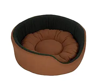 Pawsome Luxurious Soft Dog/Cat Bed (Brown), Brown ,Small