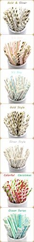 Reixus(TM) 125PCS Fashion Mixed Designs Paper Straws Party Straws Kids Birthday/Wedding Party Decorations Home Decor Drinking Paper Straws[BoyStyle]