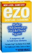Ezo Denture Cushions, Upper Heavy, 12 Cushions (Pack of 6)
