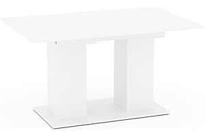 Vicco Mesa de Comedor Dix, Blanco, 140 x 90 cm