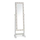 vestidores de madera para mujer MUEBLE ELEGANTE: El joyero Smilla de oneConcept será un elegante y llamativo cofre del tesoro con una gran capacidad de almacenamiento, con iluminación interior. Gracias a su espejo inclinable de 26 x 110cm y a sus 24 LEDs, también es un buen asesor de imagen.