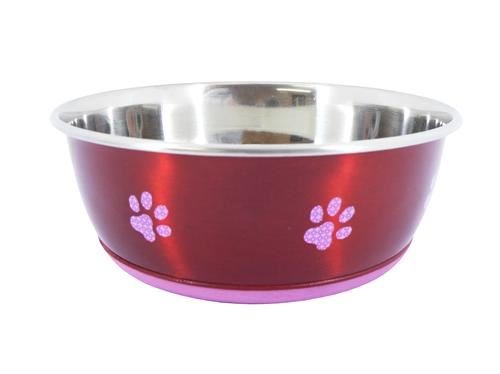 (2 Pack) Cheeko - Fusion Non Slip S/Steel Fashion Dog Bowl Red 1900ml