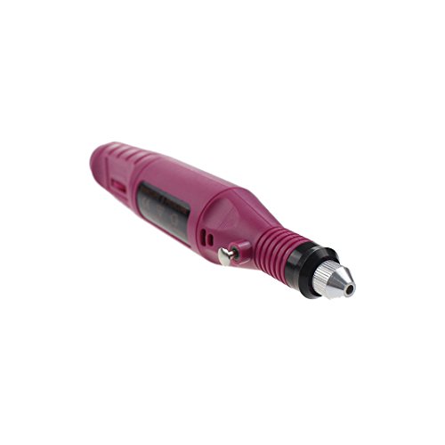 ZXK Elektrisch Nagelfräser Fräser Nagelfeile Maniküre Set Nagelpflege Perfect Nails Tool Kit mit 6 Stil-Bits Kleiner Reibe Filz-Schleif Diamant Emery 1 Netzteil Feder-Form (Rose Rot) - 3
