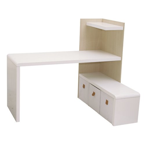 Phnix 808801WE Schreibtisch, Holz, wei hochglanz, 110 x 142 x 118 cm Phnix 808801WE Schreibtisch, Holz, wei hochglanz, 110 x 142 x 118 cm