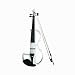 Produktbild C Five 4/4 Full Size Student Solid Wood Electric Silent Violine Anfänger mit Koffer, Bogen, Kolophonium, Kinnhalter, Kopfhörer, Audiokabel und Brücke,White