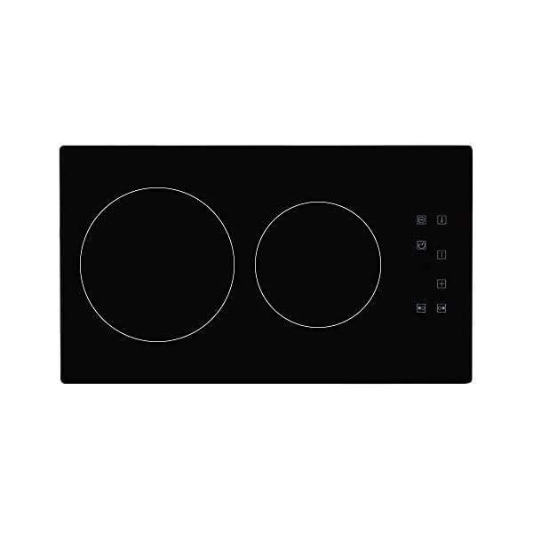 Dakea DCL3000D Glaskeramikfeld Elektro, Glaskeramik Kochfeld, 30cm, autarkes Kochfeld mit 2 Reiszone