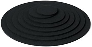 Table Mat Round Felt Set of 12 Assorted Sizes + Colours Hey Sign, felt, 02 - black, Durchmesser Ø 10 cm