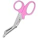 Pocket Sized 5.5 INCH Tough Cut Utility Bandage Scissors In Hot Pink