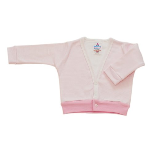 BabywearUK Pink Stripe Baby Cardigan - 3-6months - British Made