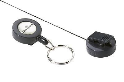 Durable 822258 Enrouleur Yoyo Longueur 80 cm Clip Ceinture avec Anneau Prisonnier Porte-clés Boîte de 10
