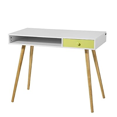 SoBuy® Bureau Console ordinateur Table d'appoint Secrétaire Informatique - 1 tiroir - FWT24-W