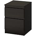 IKEA Modish Bedside Table, Chest of 2 Drawers in Black/Brown, 35x49 cm Sold by STOCKLAND