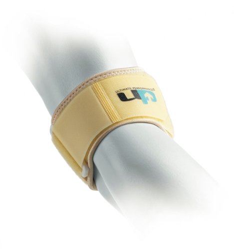 Ultimate Performance - Tutore per Gomito, per Dolore al Gomito e Gomito del tennista/Golfista, Sport, Squash, Badminton, Beige (Beige - Natur), Taglia Unica