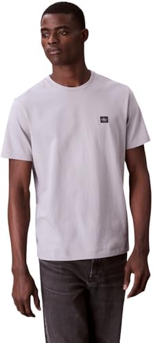 Calvin Klein Uomo T-Shirt Maniche Corte Badge Jersey Classic Tee in Cotone, Grigio (Formal Gray), S