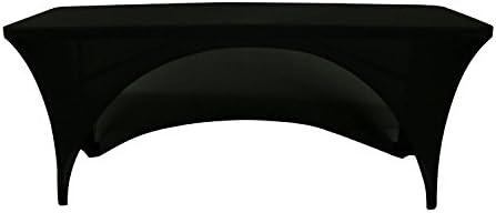 Spandex Stretch Cover Tablecloth For 6ft foot table 180cm x 75cm x 75cm One Side Arched 1 Pc Black