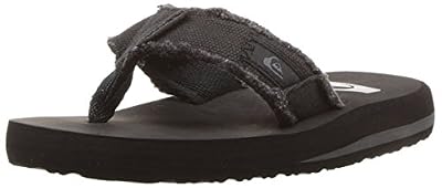 Quiksilver Monkey Abyss Youth, Tongs Garçon - Noir (Black/Black/Brown), 29 EU