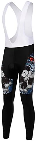 Spoz Men Cycling Sugar Skull Suspender Sportwear Bid Padded Pansts XXXL
