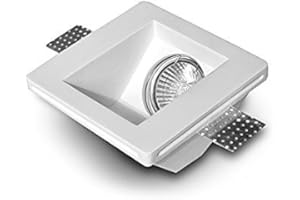 ART2047 Pianeta Led Support carré 45° pour spot lumière, encastrable dans du plâtre pour lampes spot GU10 et GU5.3