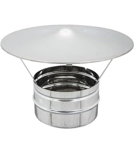 Comignolo Eolico Girevole Testa Radiante In Acciaio Inox AISI 304 - Fumaiolo Base Quadrata 37x37 Cm, Spessore 5/10 - 3