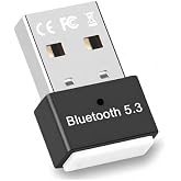 Coverzone Dual Mode Bluetooth 5.3 USB Adapt&ouml;r Dongle &ndash; Bilgisayar i&ccedil;in Bluetooth Alıcı Verici, USB Dongle Adapt&ouml;r PC Laptop, 