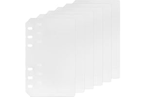 ZELTEN Paquete de 6 Carpetas de Plástico A6 con 6 Agujeros para Organizador Personal (Divisor, A6)