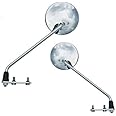 Pair of rear view mirrors compatible with Piaggio Vespa PX 125 1982 chrome