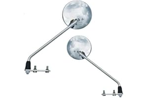 FAR Par de espejos retrovisores compatibles con Piaggio Vespa PX 125 1982 cromados