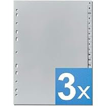 Elba Strengthened Paper Index - A4 A-Z 20 Section Grey Binder Dividers