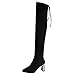 Produktbild Overknee Stiefel Damen,Elecenty Spitzschuh Damenschuhe Frauen Stiefeletten Hohe Boots High Heels Winterboots Blockabsatz Schuhe Kampfstiefel