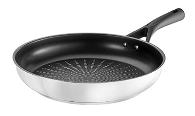Pyrex 8019836 Expert Touch Poêle en Inox Ø 28 cm Compatible tous Feux dont Induction - Revêtement Anti-Adhésif Renforcé Longue Durée