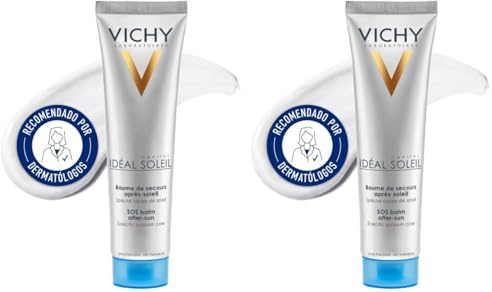 Vichy Capital Soleil, Balsamo Sos doposole, Pelle Intensamente Idratata, Sensore Bruciore Alleviato, Con Acqua Vulcanica di Vichy, Burro di Karité ed Estratto di Salice, 100ml (Confezione da 2)