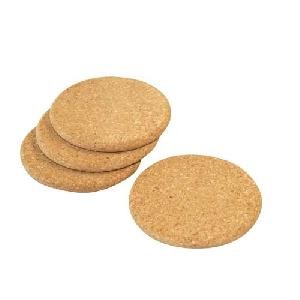 4 massive Kork Glasuntersetzer Korkuntersetzer 10 cm / 1 cm dick