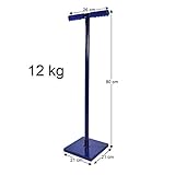 HELO Erdstampfer Betonstampfer aus Stahl 12 kg mit 2-Hand T-Griff, Handstampfer zum Verdichten mit 21x21 cm großer und 30 mm starker Grundplatte, Höhe: 80 cm, Gewicht: 12 kg, Farbe: Blau