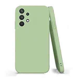 AE Mobile Accessories Back Case for Samsung A32 Liquid Silicone Silky-Soft Touch Full Body Protection Shockproof Cover Case (Green)