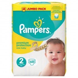 Pampers New Baby Size 2 Mini 3-6kg/6-13lbs Jumbo Pack 68 Nappies