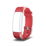 endubro Ersatzarmband für Fitness Tracker ID115 HR Plus & viele weitere Modelle aus hautfreundlichem TPU & nickelfreiem Verschluss (Rot)