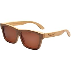 Iwood Hechas a Mano Moda Bambú Natural Marcos polarizadas Gafas de sol Brown de la lente de madera