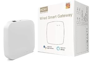 MOES Tuya ZigBee Smart Gateway/Hub con Cable, Smart Life App Controlador Remoto inalámbrico Que Funciona con Alexa Google, se Necesita un Cable de Red para conectar el enrutador y el Puerta